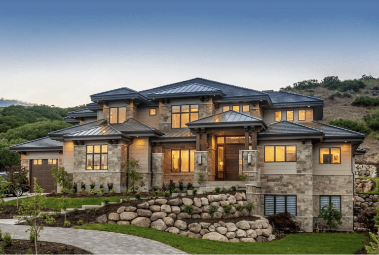 custom built mansion rested atop hills