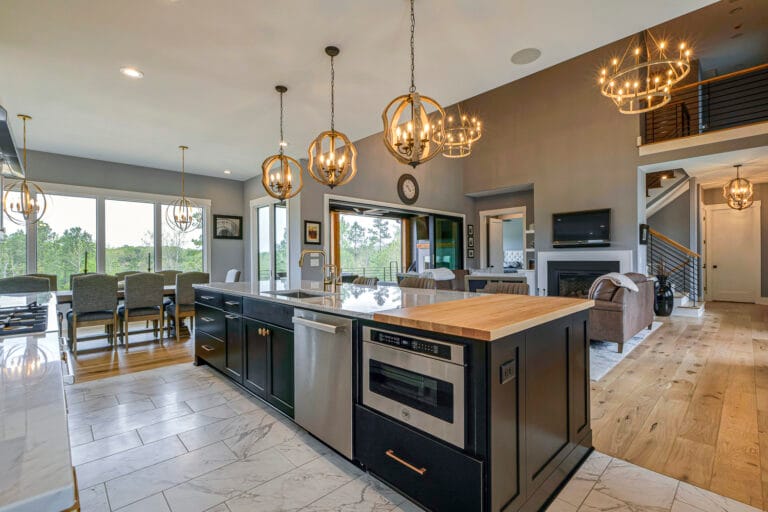 custom made kitchen with a large middle island